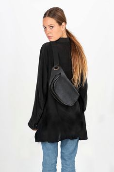 Black Leather Hip Bag | MONZOON Modern Black Saddle Bag, Versatile Black Saddle Bag With Removable Pouch, Modern Soft Leather Crossbody Chest Bag, Modern Soft Leather Belt Bag For Daily Use, Modern Soft Leather Shoulder Chest Bag, Modern Soft Leather Chest Shoulder Bag, Versatile Soft Leather Belt Bag, Minimalist Black Bag With Cell Phone Pocket, Black Crossbody Belt Bag