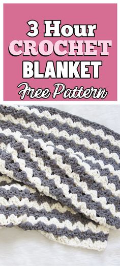 3 hour crochet blanket free pattern