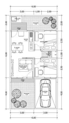 the floor plan for a small house with an attached garage and living room, as well as