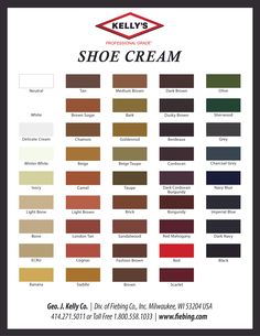 the shoe cream color chart for shoes