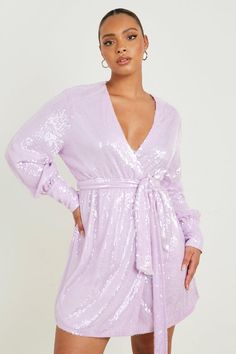 Plus Size Wrap Dress, Sequin Wrap Dress, Staple Dress, Bachelorette Outfits, Wrap Dresses, Purple Mini Dresses, Disco Outfit, Evening Outfits, Flattering Dresses