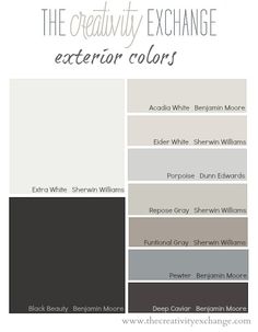 the creativity exchange color scheme is shown in shades of gray, white and greys