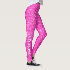 Hot Pink Glitter Girl Show Your Glamours Sparkle Leggings - girly gift gifts ideas cyo diy special unique Sparkle Leggings, Hot Pink Glitter, Glitter Mason Jars, Sparkle Design, Glitter Letters, Glitter Gifts, Girly Style, Glitter Girl, Girly Gifts