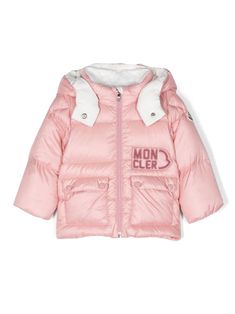 pink polyamide jacket cotton lining feather down padded design embroidered logo at the chest logo patch at the sleeve detachable hood front zip fastening two front flap pockets long sleeves elasticated cuffsComposition: Polyamide, 100% Adventure Accessories, Luxury Sportswear, Shopping Clothes, Stockholm Style, Active Outfits, Quilt Jacket, Kenzo Kids, Prada Leather, Sportswear Brand