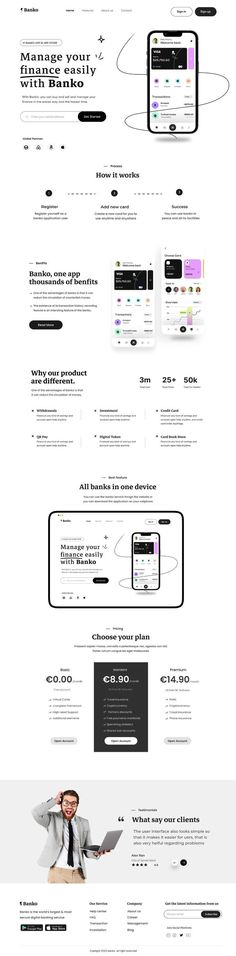 Banko 
It is a banking website design landing page design inspiration. Fintech Landing Page Design, Steps Website Design, About Page Website Design, Home Page Design Website, Fintech Website Design, Fintech Landing Page, App Landing Page Design, Creative Landing Page Design, Home Page Website