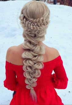 Easy Christmas Hairstyles, Side Swept Hairstyles, Long Hair Wedding Styles, Christmas Hairstyles, Cool Braids, Hair Braid, Braiding Hair, Braids For Long Hair, Easy Christmas