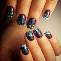 Polka Dot Nail Designs, Dot Nail Designs, Bright Nail Designs, Polka Dot Nail Art, Unghie Nail Art, Elegant Nail Art, Dot Nail Art, Easy Nails, Polka Dot Nails