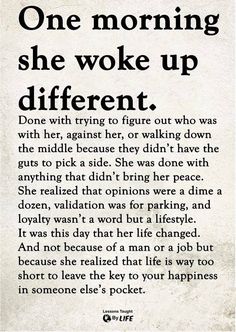 an old poster with the words one morning she woke up different