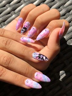 Fake Nails For Kids Unicorn NailsTip Unicorn Nails Designs, Unicorn Nails, Unicorn Kids, Beauty Makeup Tips, Acrylic Nails Coffin, Pink Unicorn, False Nail