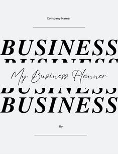 a black and white typeface with the words business on it