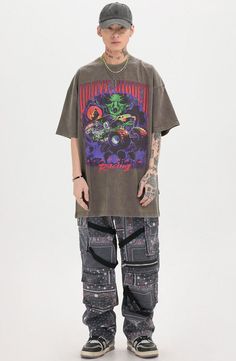 Grave Digger T-shirt – DAXUEN | Streetwear & Aesthetics Grave Digger, Butterfly Shirts, Skate Wear, Fire Fits, Aesthetic Look, Street Wear Urban, Pant Shirt, Streetwear Outfit, Mens Streetwear