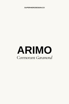 an advertisement for the armo company in black and white, with text on it