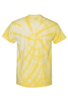 a yellow and white tie - dyed t - shirt