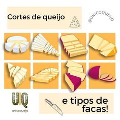 an advertisement with different types of cheeses and other food items in spanish on it