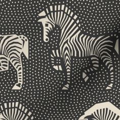 the zebras are black and white on this fabric