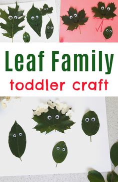 leaf family toddler craft with eyes and leaves