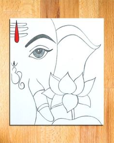 Ganpati Penting Art, Ganpati Drawing Easy Sketch, God Ganesha Drawing, Easy Ganesha Drawing Mandala, Lord Ganesha Drawing Pencil Easy, Ganpati Drawing Ideas, How To Draw Ganesha Step By Step