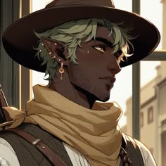 Supernatural Character Design, Middle Aged Character, Male Character Art Modern, Elf Cowboy, Cowboy Character Design Male, Dnd Adventurer, Dnd Character Inspiration, Dnd Character Design