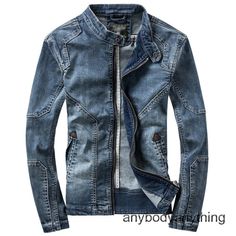 Men Denim Coat Stand Collar Slim Fit Jeans Motorcycle Jacket Casual Outwear Tops       Shipping ●    Items will be sent within 5 days of payment verification ●     Items will be shipped from China. Delivery time may vary due to different countries, public holidays, customs issues, logistic arrangements, etc. Your understanding will be greatly appreciated.  Return Policy ●     If you want to return an item, it must be in an unused condition. ● All returning postage costs will be the responsibilit Zipper Shirt, Casual Outwear, Classic Denim Jacket, Slim Denim, Denim Jacket Men, Denim Cotton, Washed Denim, Denim Coat, Mountaineering