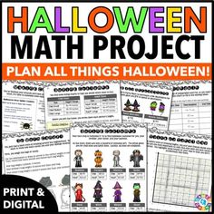 halloween math project with pictures and text