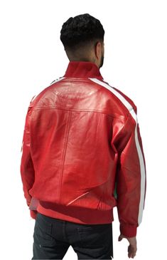 Introducing our striking Mens Red Leather Jacket, the perfect fusion of style and sophistication. Inspired by Pharrell Williams' iconic Adidas leather jacket at the Grammy and Oscar awards, this masterpiece is designed to elevate your fashion game. Crafted with the same attention to detail, our Mens Red Leather Jacket boasts 100% Genuine First Quality Nappa Sheepskin Leather, ensuring a smooth and luxurious texture. The vibrant red hue adds a bold touch to your ensemble, exuding confidence and c Adidas Leather Jacket, Leather Jacket Celebrity, Red Leather Jacket Men, Oscar Awards, Stylish Leather Jacket, Casual Leather Jacket, Men's Leather Jacket, Pharrell Williams, Sweat Pants