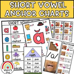 short voel anchor chart with pictures and words