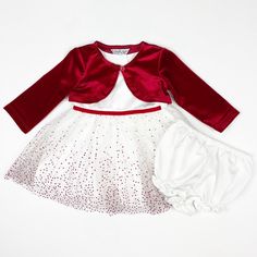 Questions? Leave A Comment Below! White Winter Party Set, Red Spring Holiday Sets, White Holiday Playtime Sets, White Long Sleeve Dress-up Sets, Holiday White Fitted Sets, Kids' Dresses, Leave A Comment, Red White, Red And White