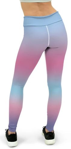 Ombre Rainbow Pastel Blue & Pink Yoga Pants Comfortable Yoga Pants, 100 Squats, Pink Yoga Pants, How To Start Yoga, Pink Yoga, Yoga At Home, Yoga Quotes, Squat Proof, Blue Ombre