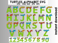 the alphabet is made up of different shapes and sizes, including letters that are colorful