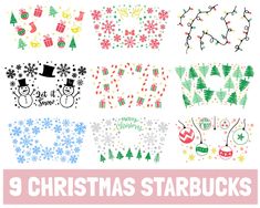 christmas starbursts with different designs and colors