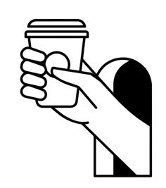 a hand holding a cup of coffee