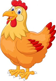 a cartoon chicken standing on one leg