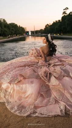 Rose Gold Quinceanera Dresses, Pink Quinceanera Dress, Rose Gold Quince, Rose Gold Quinceanera, Xv Dresses, Quinceanera Pink, Charro Quinceanera Dresses