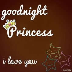 the words goodnight princess i love you written on a brown background