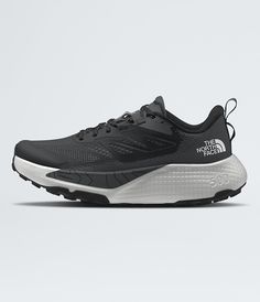 the north face men's ultraventen trail running shoe, black / white