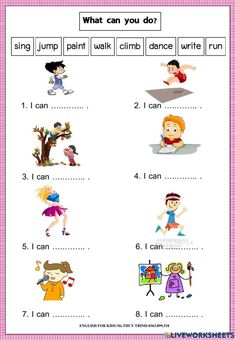 the worksheet for what can you do? with pictures and words on it