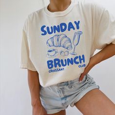 Yay! We're so glad you're here! Get ready for some Sweet Sanity in your life! This shirt is the cutest way to emit all those vintage brunchy vibes! ♥ DETAILS: - Our Comfort Color tshirts are a soft-washed, garment-dyed fabric that are highly durable. - The lack of side-seams helps the shirt retain its tubular shape. - Relaxed fit, unisex tee, short sleeves, crewneck. (see sizing help below!) - 100% airlume combed and ringspun cotton.  - Pre-shrunk cotton for size retention and a signature sewn-in twill label. ♥ CARE INSTRUCTIONS - Machine wash cold, inside-out, gentle cycle. - Tumble dry low or hang-dry. - Do not dry clean. - Do not iron. ♥ SIZING: These shirts are unisex size, not women's fitted shirts. If you want to go with the oversized look go up! If you'd like a more fitted look, we Trendy Short Sleeve Tops For Brunch, Trendy Cotton Tops For Brunch, Cotton T-shirt With Letter Print For Brunch, Summer Cotton Shirt For Brunch, Relaxed Fit Cotton Shirt For Brunch, Cotton Shirt With Relaxed Fit For Brunch, Funny Print Short Sleeve T-shirt For Brunch, Funny Print Graphic Tee For Brunch, Short Sleeve Tops With Funny Print For Brunch