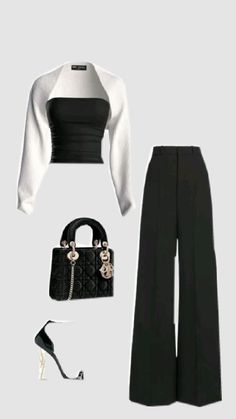 Attending Debut Outfit Ideas, Elegant Outfit Inspiration, Rich Tita Outfits Ideas, Classic Party Outfit, Black And White Party Outfit, Outfit For Christmas Party, Black Aesthetic Outfit, Elegantes Party Outfit, Cute Feminine Outfits