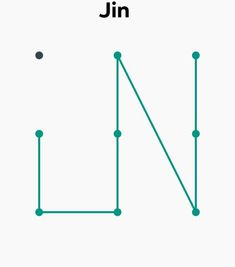 the letter n is shown with dots and lines