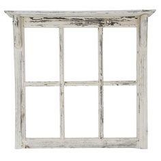 an old white window with four panes