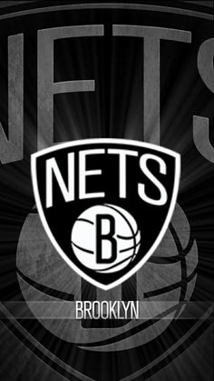 the brooklyn nets logo on a black background