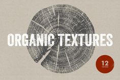 the text organic textures is displayed in front of a tree stump with a red circle around it