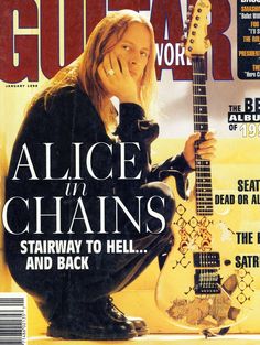 the cover of guitar world magazine featuring alice and the chains on the cover, which is featured in an article about rock'n'roll