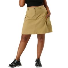 A new style in the luxurious fashion style, this khaki skirt blends solid color in a playful above-the-knee shape. The shape of the top is classic and feminine and the fit is relaxed and easy. Wrapping over in a flattering A line design, it's finished with a flap patch pocket for a utility edge. Please check your measurements to make sure the item fits before ordering. Measurement (International inches) Size---------Waist Girth----------Hip Girth 1X------------35 7/8----------------48 2X-------- Flare Skirts, Mini Jean Skirt, 170 Lbs, Luxurious Fashion, High Waisted Maxi Skirt, Khaki Skirt, Midi Flare Skirt, Fit And Flare Skirt, Plus Size Brands