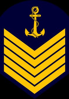 the navy insignia with an anchor on it's center and four rows of books