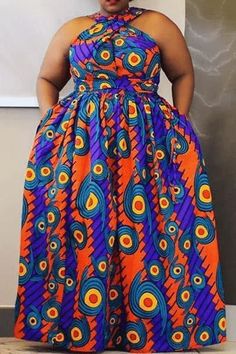 Size(in) Bust Waist Length XL 37.0  31.1  59.1  2XL 39.4  33.5  59.5  3XL 41.7  35.8  59.8  4XL 44.1  38.2  60.2 Plus Size Ankara, Blue Plus Size Dresses, Party Women, Theme Dress, High Waist Dress, African Print Fashion, Plus Size Kleidung, Yellow Fashion, Maxi Dress Blue