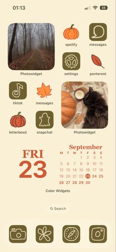 an image of a calendar with pumpkins and other things to do in the fall