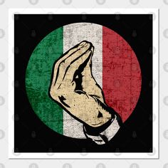 a poster with the italian flag and hands