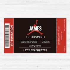 an air jordan basketball ticket birthday party