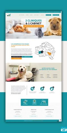 the website design is designed to look like it has two dogs and cats on it